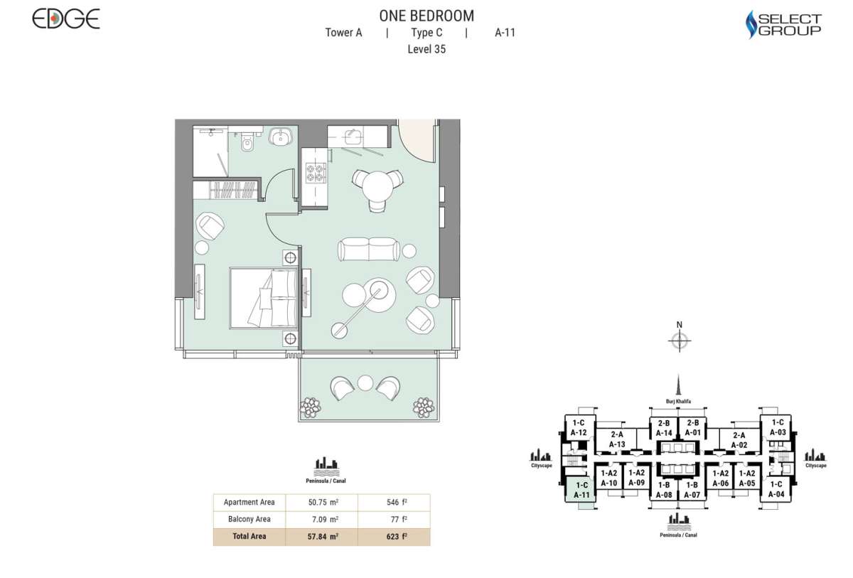 Type C, Level 35, A-11 - The Edge Tower 1